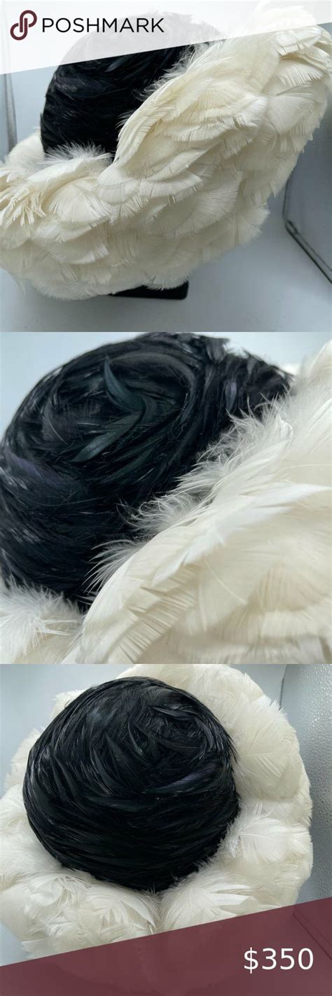 feather hat dior vintage photograph|Christian Dior Chapeaux Feather Cap Vintage .